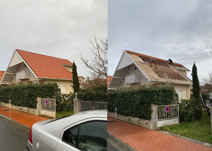 avant apres nettoyage de toit